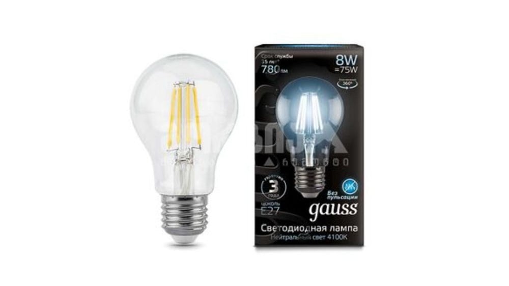 ლედ ნათურა Filament A60 E27 8W 4100К 11040  102802208 - Photo 182