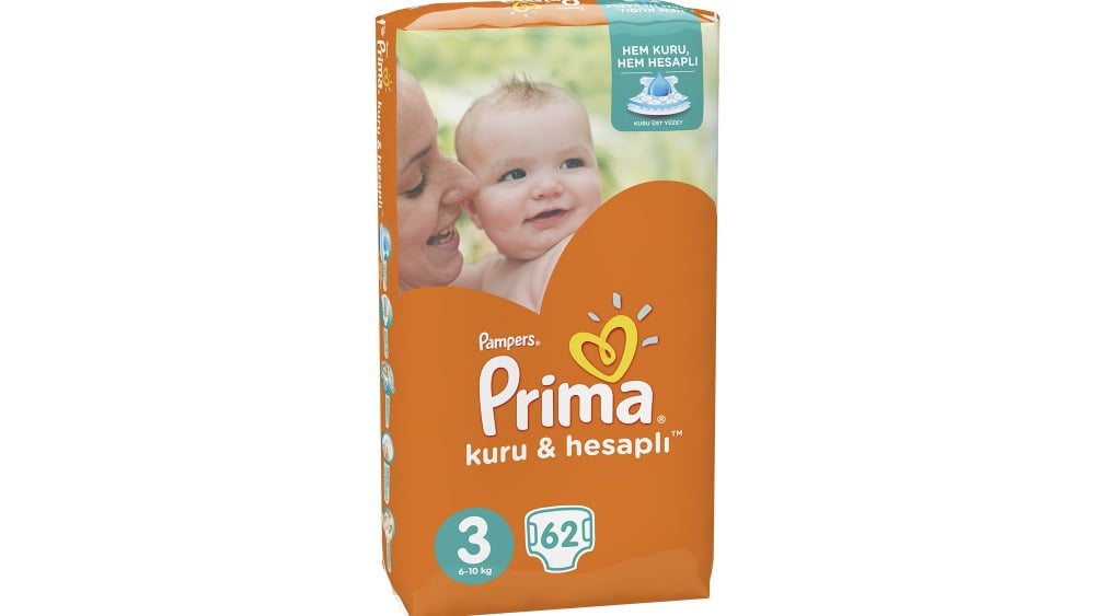 Pampers  პამპერსი პრიმა 59კგ 62 ცალი 1406 - Photo 134