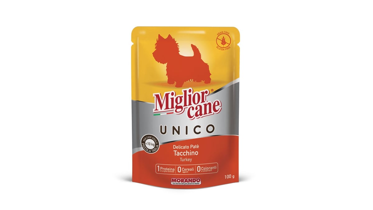 მორანდო Unico პაუჩი ძაღლისთვის ინდაურის ხორცით 100 გრ - Photo 29