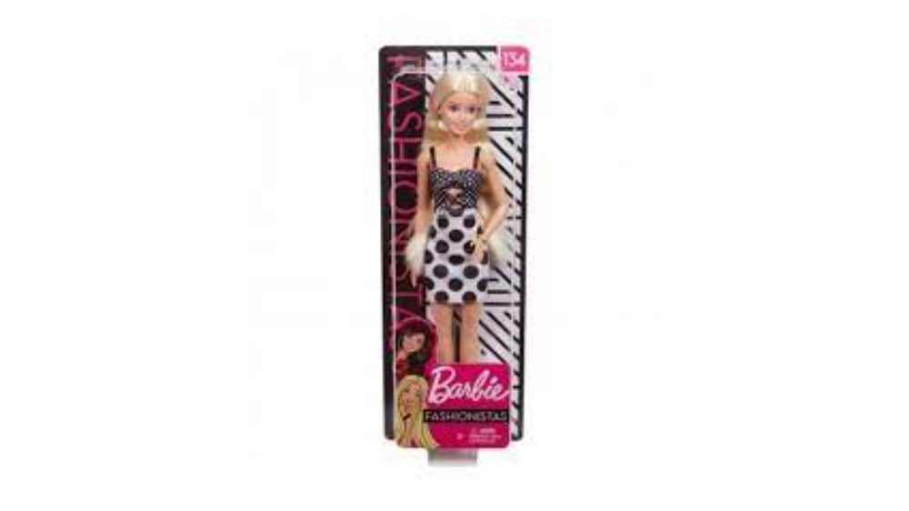 Barbie ფეშენისტა გრძელი ქერა თმით და შავთეთრი კაბით - Photo 128