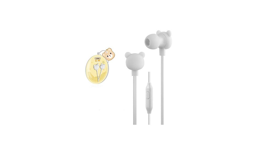 სადენიანი ყურსასმენი  Yookie YK850 Bear Earphones Silver - Photo 140