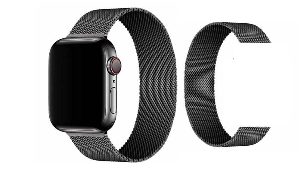 Apple watch 4244 მეტალის შავი მაგნიტური სამაჯური - Photo 148