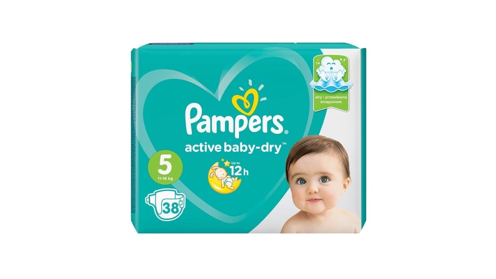 Pampers  პამპერსი Active Baby Dry 5 ზომა 38 ცალი 4304 - Photo 154