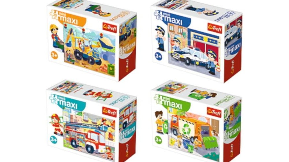 56013  Puzzles  54 miniMaxi   Fire truck a garbage truck an excavator a police car  Trefl - Photo 263