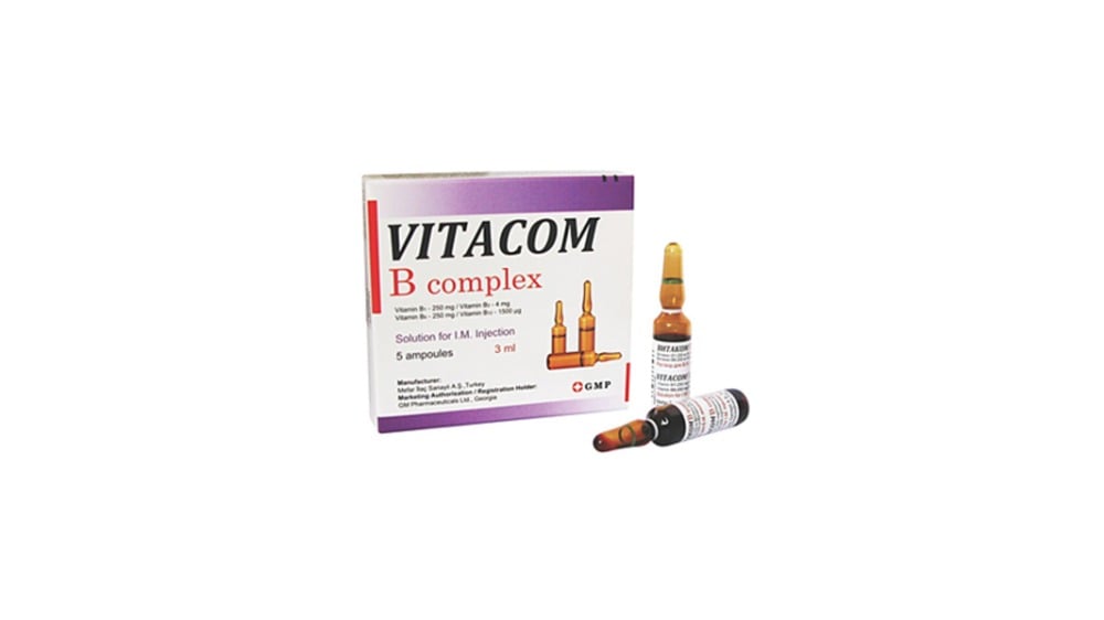 VITACOM B complex  ვიტაკომი B კომპლექსი 3მლ 5 ამპულა - Photo 823