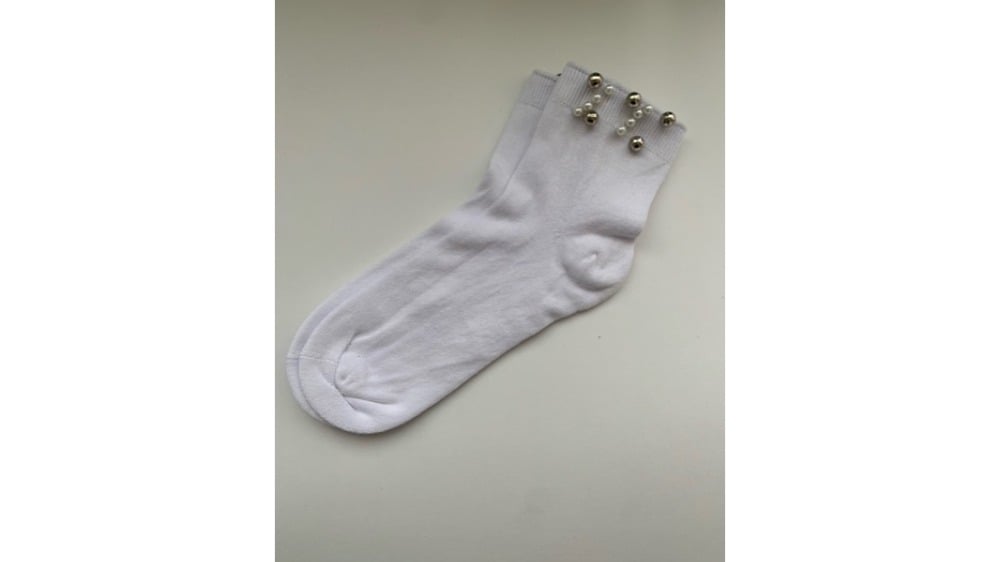 ქალის წინდა თვლებით  თეთრი 3640Fashion Sock For Ladies White 3640 - Photo 520