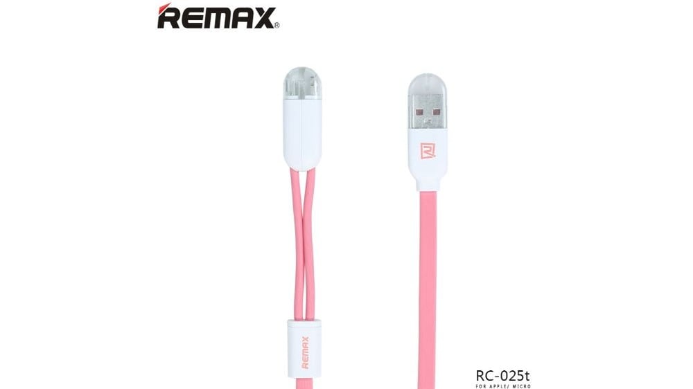 REMAX TWINS 2in1 Cable RC025t Metal box Pink - Photo 228
