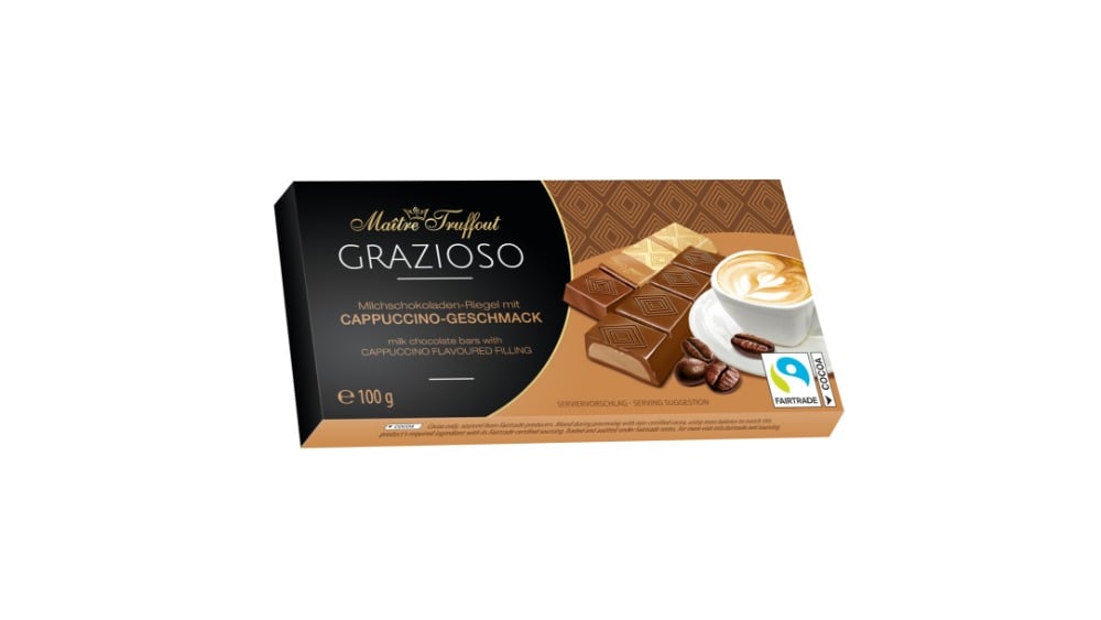 Grazioso რძიანი შოკოლადი კაპუჩინოს შიგთავსით 8x125გრ 84475 - Photo 44