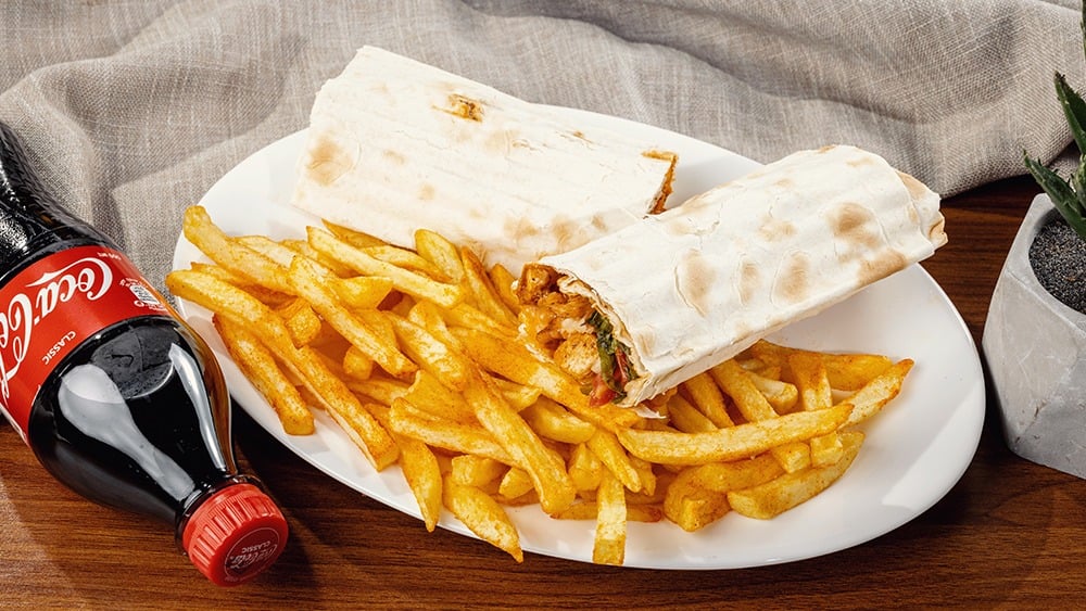 Chicken shawarma combo with ketchup and mayonnaise - Photo 1