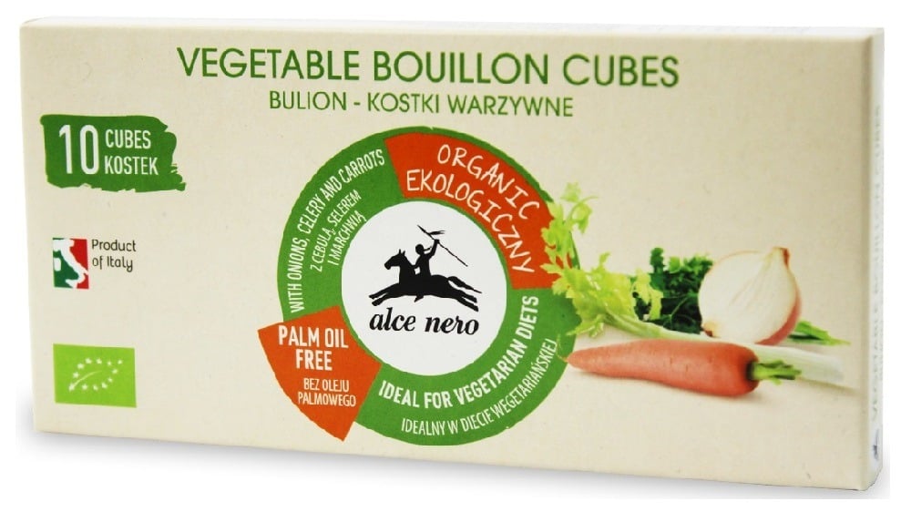 ბიო ბოსტნეულის ბულიონის კუბები Bio 100 გ  Vegetable Bouillon Cube Palm Oil Free Bio 100 G  Alce Nero - Photo 644