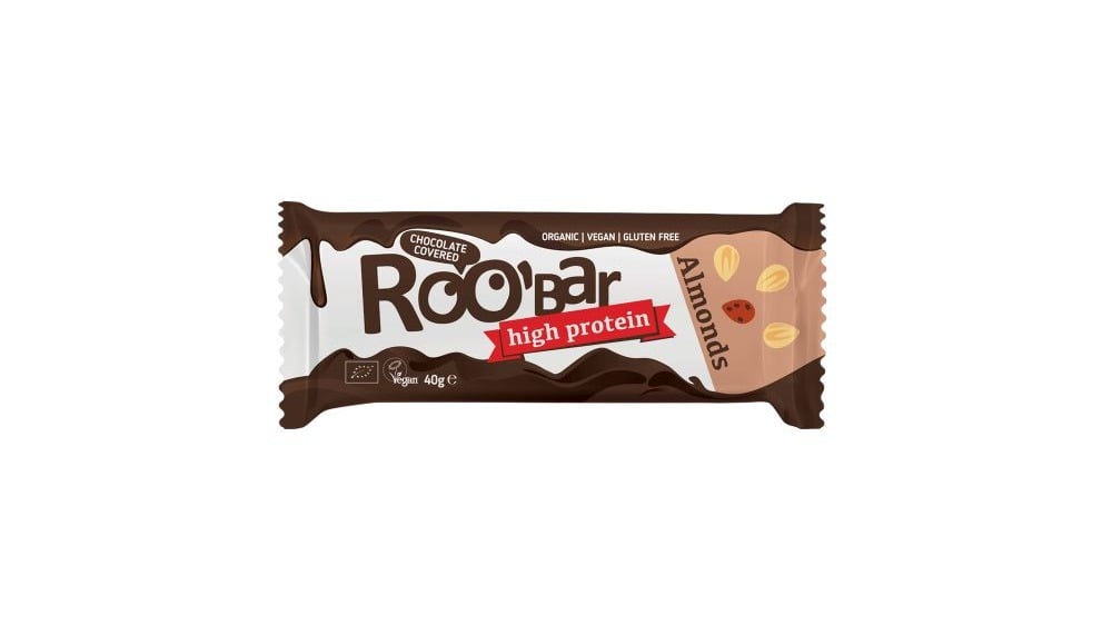 Roobar ნუში და ცილის ბარი შოკოლადში ამოვლებული 40 გ  3800233685411 - Photo 59