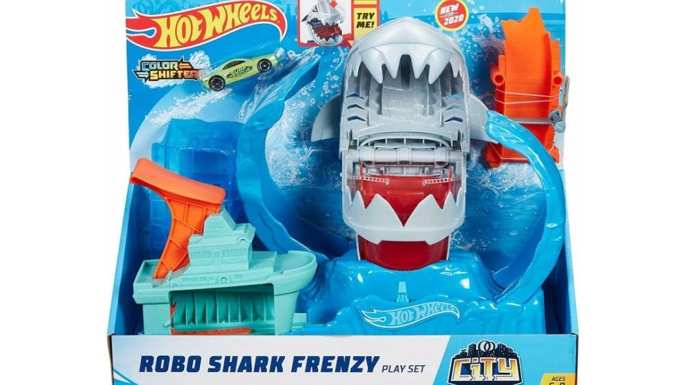 Hot Wheels Racing Track Set City Robo Shark Frenzy - Photo 908