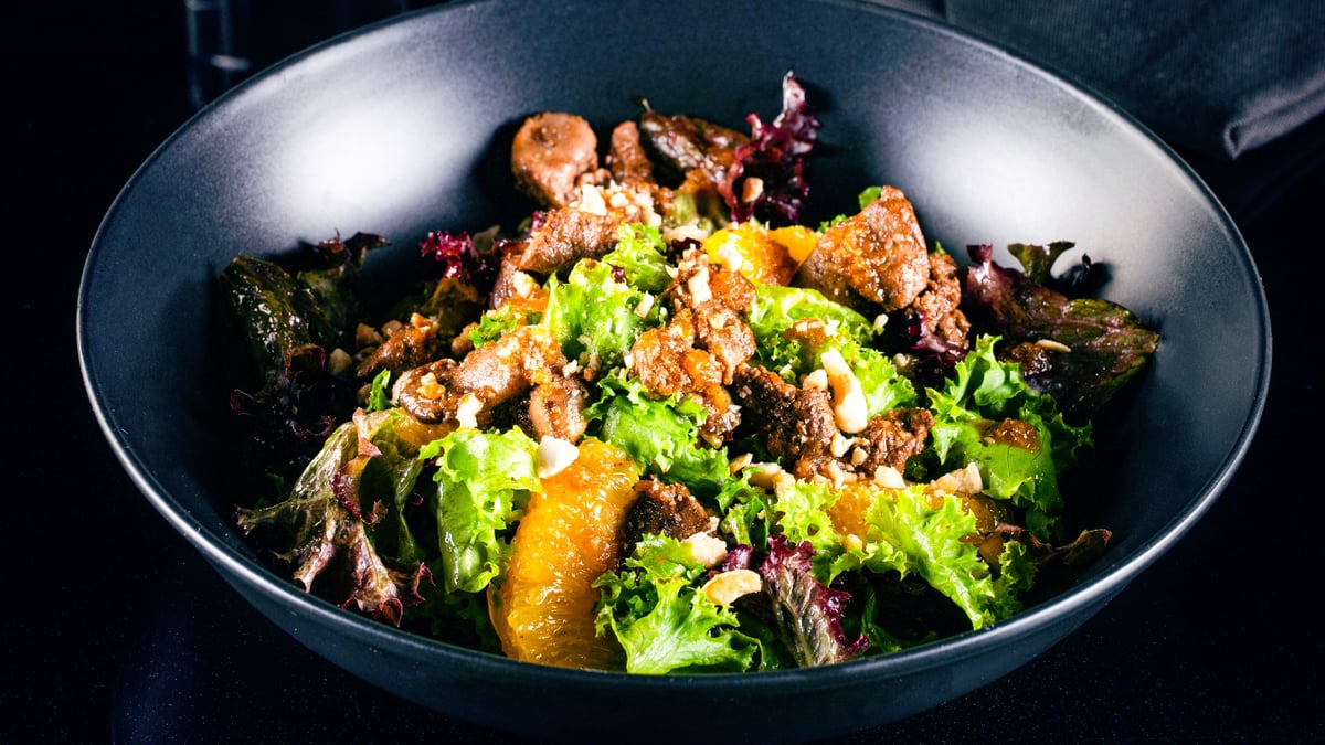 Salad With Chicken  Liver And Apricot Sauce  - Photo 8