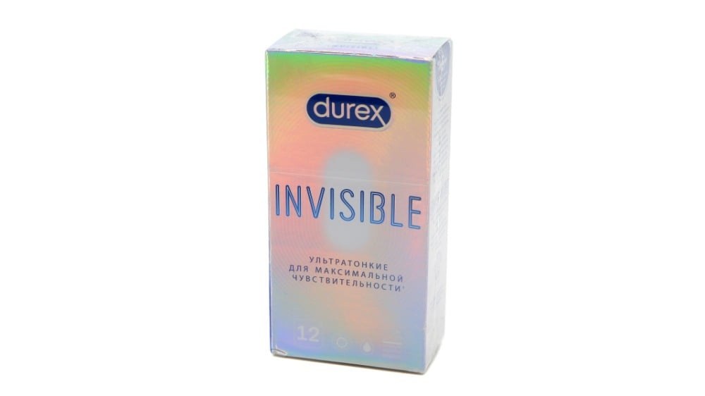 Durex  დურექსი პრეზერვატივი Invisible 12 ცალი - Photo 1459