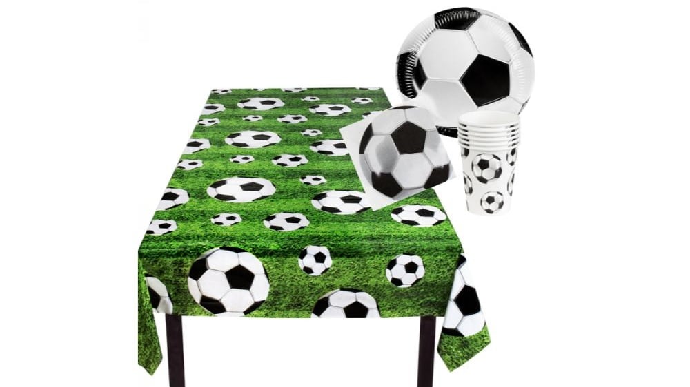 ფეხბურთის ნაკრები 6 თეფში 6 ჭიქა 12 ხელსახოცი მაგიდის გადასაფარებელი - Photo 420
