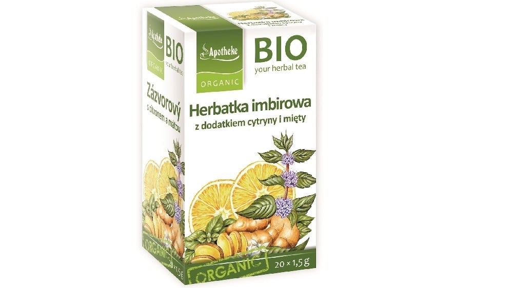 ჯინჯერის ჩაი ლიმონიპიტნა Bio 20 X 15 გ  Ginger Tea With Lemon And Peppermint Organic 20 X 15 G  Apotheke - Photo 391