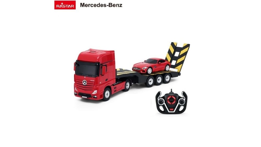 RC 126 MercedesBenz Actros with 124 scale Car with USB Cable YellowRed - Photo 758