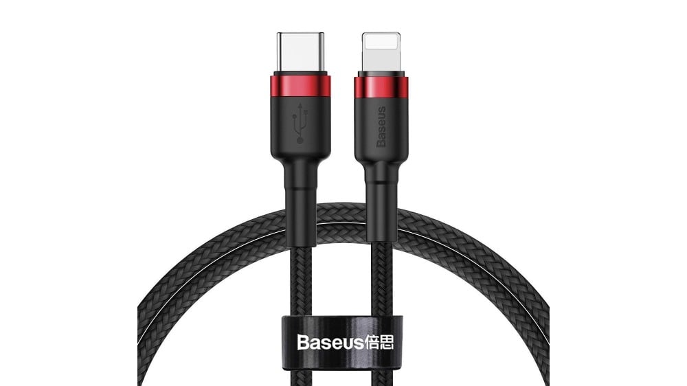 Baseus Cafule Cable TypeC to iP PD 18W 1m RedBlack CATLKLF91 - Photo 90