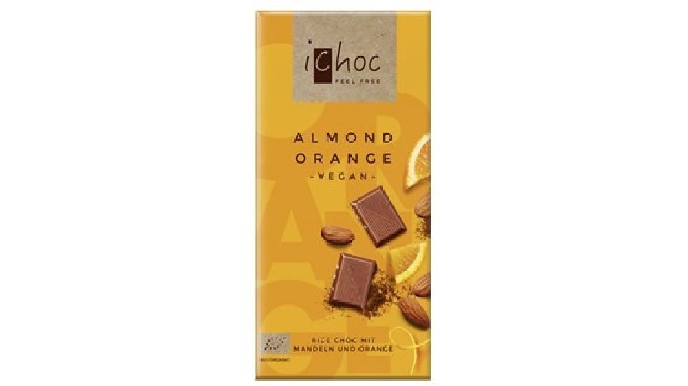 Ichoc შოკოლადის ფილა ნუშით და ფორთოხლის ნაჭრებით ბრინჯით Bio 80 გ  Ichoc Chocolate With Almonds And Oranges Rice Drink Organic 80 G  Ichoc Vivani - Photo 97
