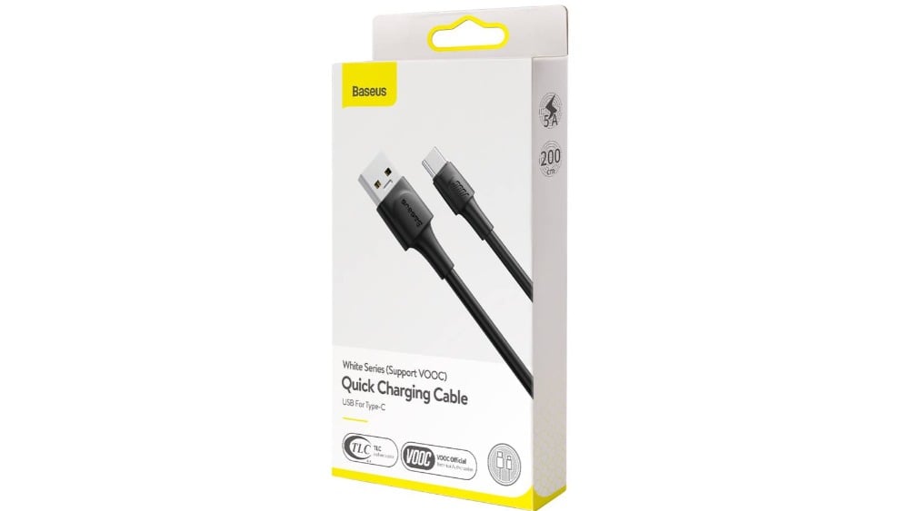 Baseus Cable White Series Support VOOC For TypeC 5A 2M Black MOQ20  3482 - Photo 200