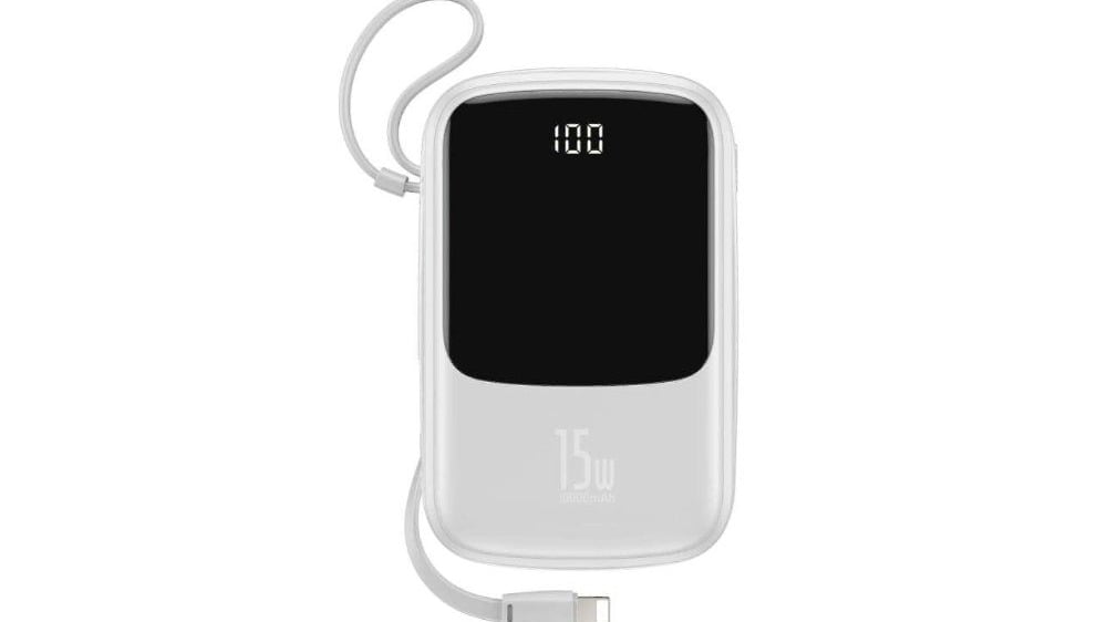 Baseus Q pow Digital Display 3A Power Bank 10000mAh With IP CableWhite PPQDB0 - Photo 114