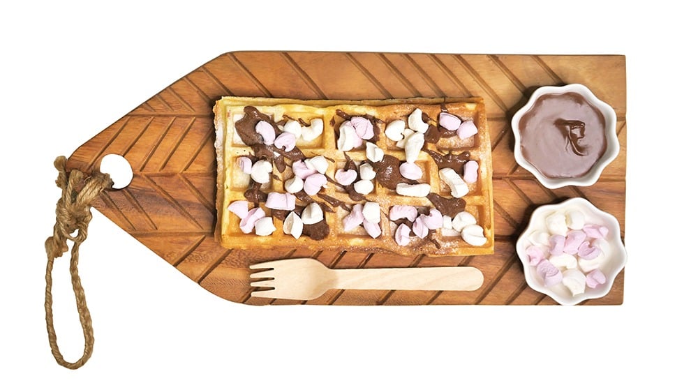 Waffle with Marshmallows  Nutella
