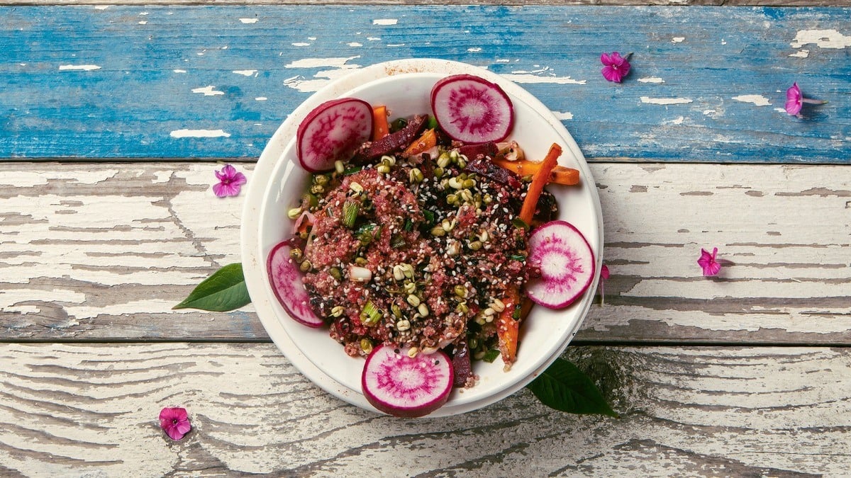 Rainbow Warm Quinoa Bowl Vegan Gluten Free - Photo 4