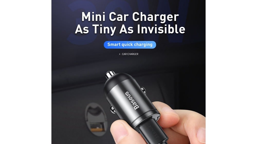 Baseus Tiny Star Mini PPS Car Charge TypeC Port 30W Gray VCHXB0G - Photo 215