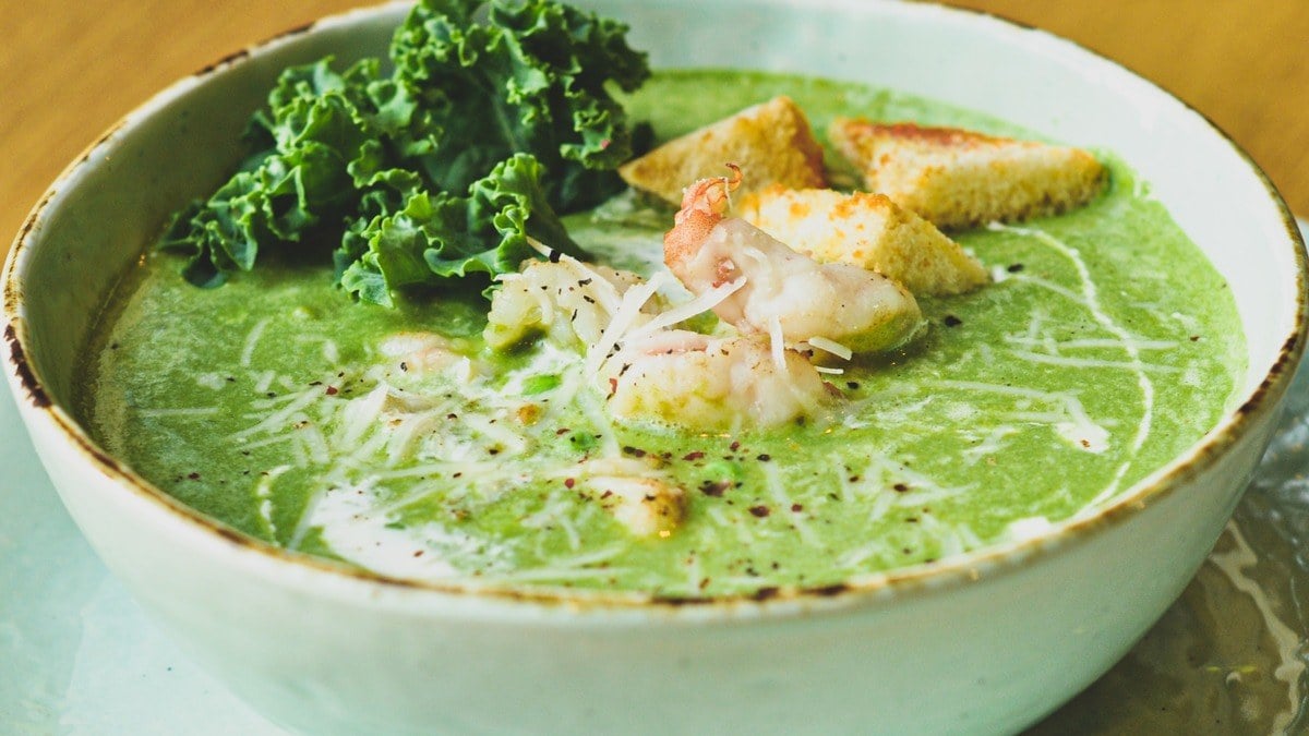 Spinachpea Creamy Soup with Shrimp - Photo 74