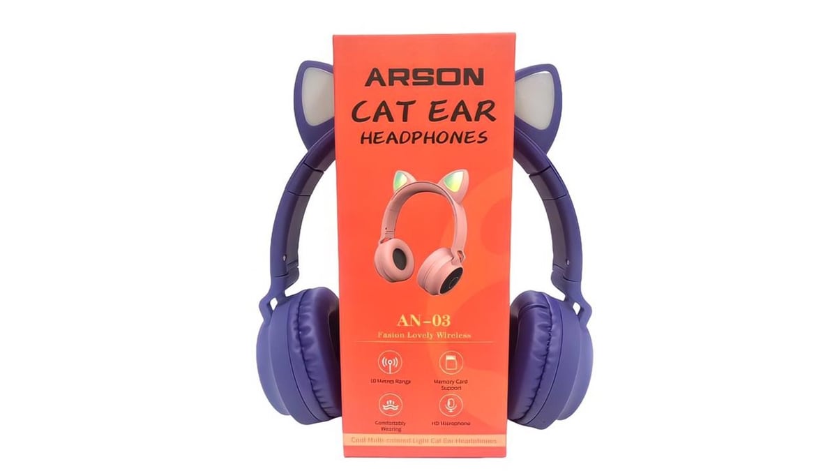 ბლუთუზ  ყურსასმენი CAT EAR AN03 იასამნისფერი - Photo 49